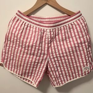 Men’s Noah Pink Seersucker Swim Shorts - Sz M